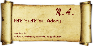 Mátyásy Adony névjegykártya